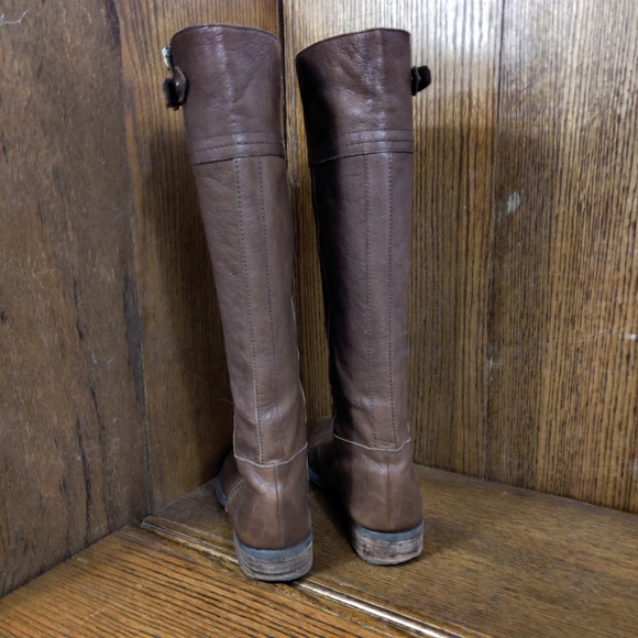 8.5 leather Franco sarto brown knee high boots - Picture 4 of 13